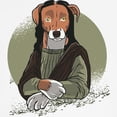 thumbnail image 3 of CafePress - Mona Lisa Dog T Shirt - 100% Cotton Ringed T-Shirt, 3 of 4