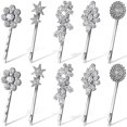 thumbnail image 1 of 10 Pieces Crystal Hair Pin Vintage Rhinestone Bobby Pin Tone Hair Pins Star Hair Barrette Flower Leaf Feather Sunflower Hair Clips Metal Hair Accessor, 1 of 4
