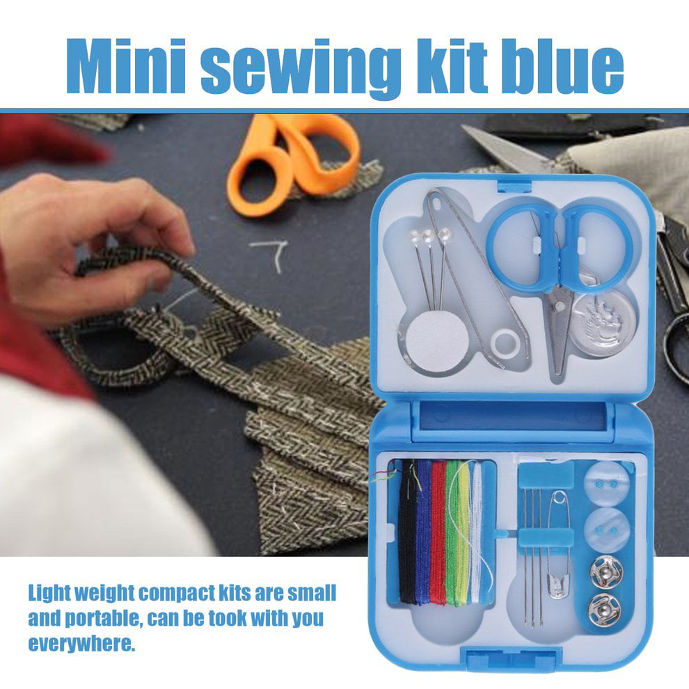 Travel Sewing Kit Thread Needles Mini Case Plastic Pins Portable Tape I2B6 