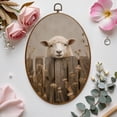 thumbnail image 7 of Canvas Wall Art Farm Cottagecore Animal Rustic Country Sheep Wooden Fence Wildflowers Oval Framed Canvas Prints Vintage Wall Hanging Decor for Home Decorations 8.6"x11.4", 7 of 7