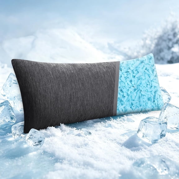 Cooling Body Pillow for Adults, Memory Foam Insert 20x54 Inch Grey