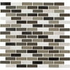MSI Silver Tip 5/8 In. x 2 In. Glass Stone Metal Blend Mosaic Wall Tile - 12 In. x 12 In. Sheet