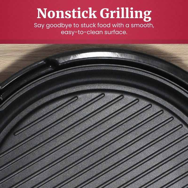 Elite Cuisine EMG508 14-inch Electric BBQ Grill with Tempered Glass Lid