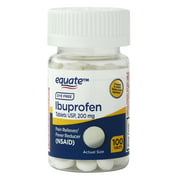 Equate Dye-Free Pain Reliever/Fever Reducer Ibuprofen Tablets, 200 mg, 100 Count