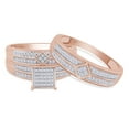thumbnail image 2 of AFFY White Natural Diamond Wedding & Engagement Trio Band Ring Set In 10k Rose Gold (0.43 Cttw), Ring Size - 9, 2 of 8