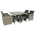 thumbnail image 3 of 9 Pieces Outdoor Patio Furniture, Patio Furniture Set With Coffee Table, 4 Chairs And Stools, Rust-proof Steel Frame, Wicker Conversation Sofa Set, 3 of 9