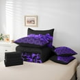 thumbnail image 3 of jejeloiu Vintage Damask Jacquard Bedding Comforter Set 7 Pieces,Pink Bow Knot Full Bedding Set,Purple Monogrammed Z Fitted Sheet Flat Sheet For Girls Boys,Lightweight Room Decor Reversible, 3 of 8