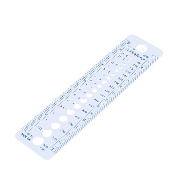 Sewing Accessories Plastic Knitting Needle Gauge Ruler Inch Cm Sewing Tools US UK Canada Sizes 2-10mm