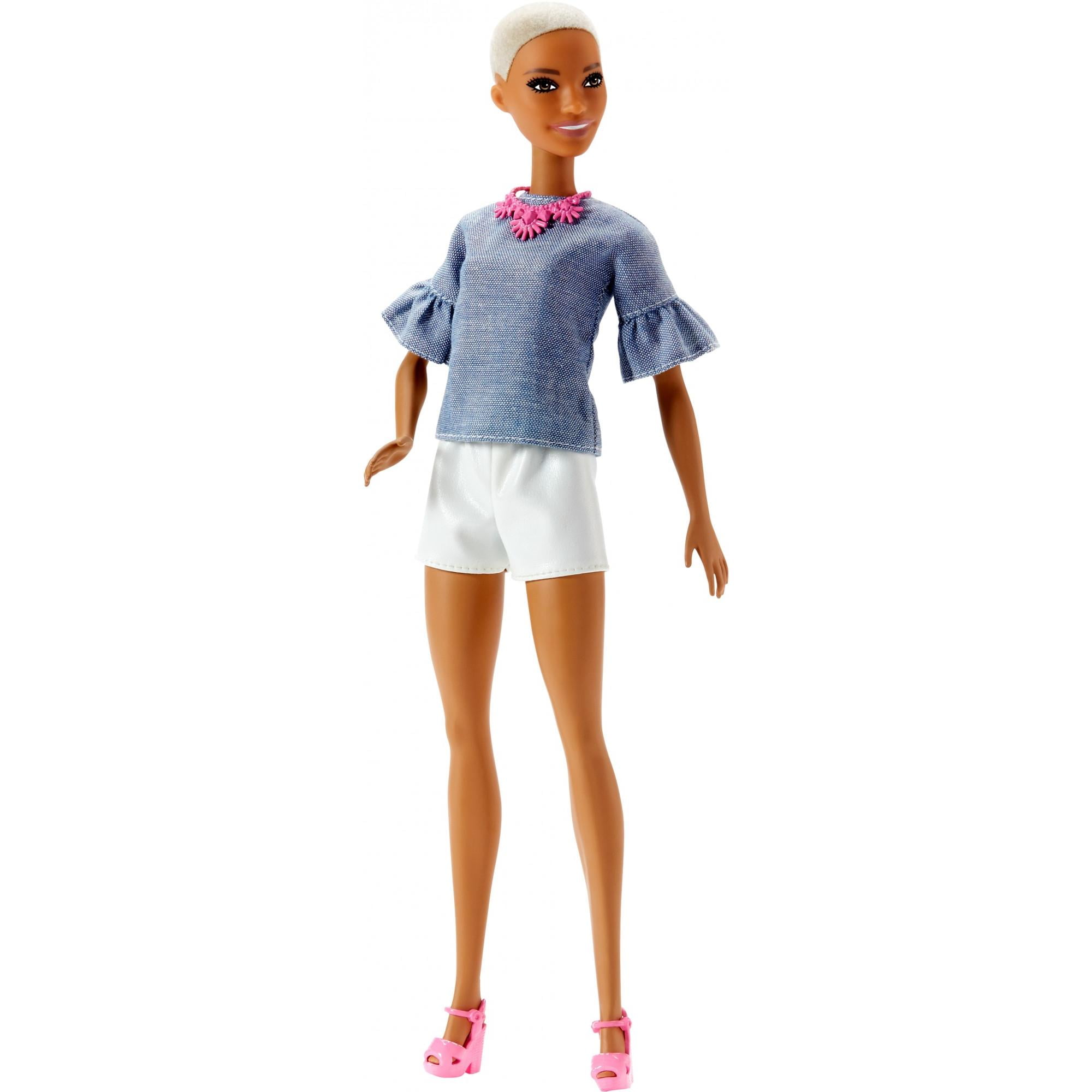 NEW Barbie Fashionista Petite & Original Doll Blue Flower High Heel Sandal Shoes 