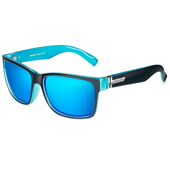 Xagger Two-Tone Square Polarized Sunglasses for Men Women UV400 Mirrored Driving Fishing Golf Sun Glasses