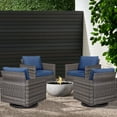 thumbnail image 3 of POCASSY Swivel Rocking Patio Wicker Chairs with Cushions (Set of 4), 3 of 12