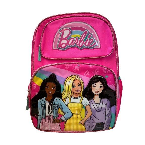 Barbie 16 inches Large Backpack With 2 Mesh Pockets