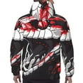 thumbnail image 7 of Haiem Fierce Red Viper Graphic Art Patterned Men's Hoodie with Kangaroo Pocket - Ideal Pullover Sweatshirt for Daily Wear, Travel, and Home-Large, 7 of 7