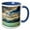 Blue/White, variant on 3drose, Argentina, Tierra Del Fuego National Park. Magellan Strait, Mountain., 11oz Two-tone Green Mug