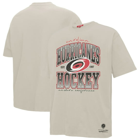 Women's Mitchell & Ness Cream Carolina Hurricanes Dump & Chase Boyfriend T-Shirt