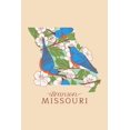 thumbnail image 5 of Branson, Missouri, State Bird and Flower Collection, State Silhouette with Bluebird and Hawthorn Pattern (Cotton Canvas Apron, Kitchen Cooking, Baking, Grilling, Unisex with Pockets), 5 of 5