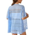 thumbnail image 3 of Uvplove Women Swimsuit Cover Up Crochet Summer Bathing Suit Swimwear Beach Vacation Outfits,Light Blue,L, 3 of 15