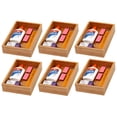 thumbnail image 2 of YBM Home Bamboo Drawer Organizer Storage Box, Brown 6 in. W x 9 in. L x 2 in. H (6-Pack), 2 of 10