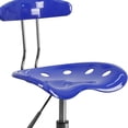 thumbnail image 3 of Vibrant Nautical Blue and Chrome Swivel Task Chair with Tractor Seat, 3 of 9