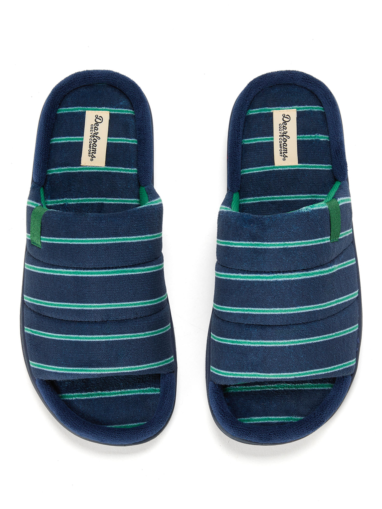 Dearfoams Cozy Comfort Men's Striped Slide Slippers