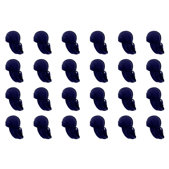 24 Pack Bulk Durags Ideal for Barbershops Events or Resale (Navy Blue)