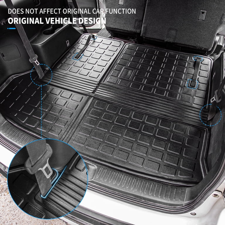 Custom Fit Cargo Liner & Backrest Mat For 2014-2019 Toyota Highlander | PU Leather Trunk Protector | All Weather Seat Cover