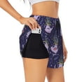 thumbnail image 2 of Bixox Women's Lavender Flowers pattern 2 in 1 Running Shorts - Lightweight Athletic Workout Gym Yoga Shorts Liner with Pockets - Large, 2 of 7