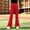 Red, variant on Girls Flare Cargo Pants Casual High Waist Pull On Stretch Kids Wide Leg Pants Khaki 5-14