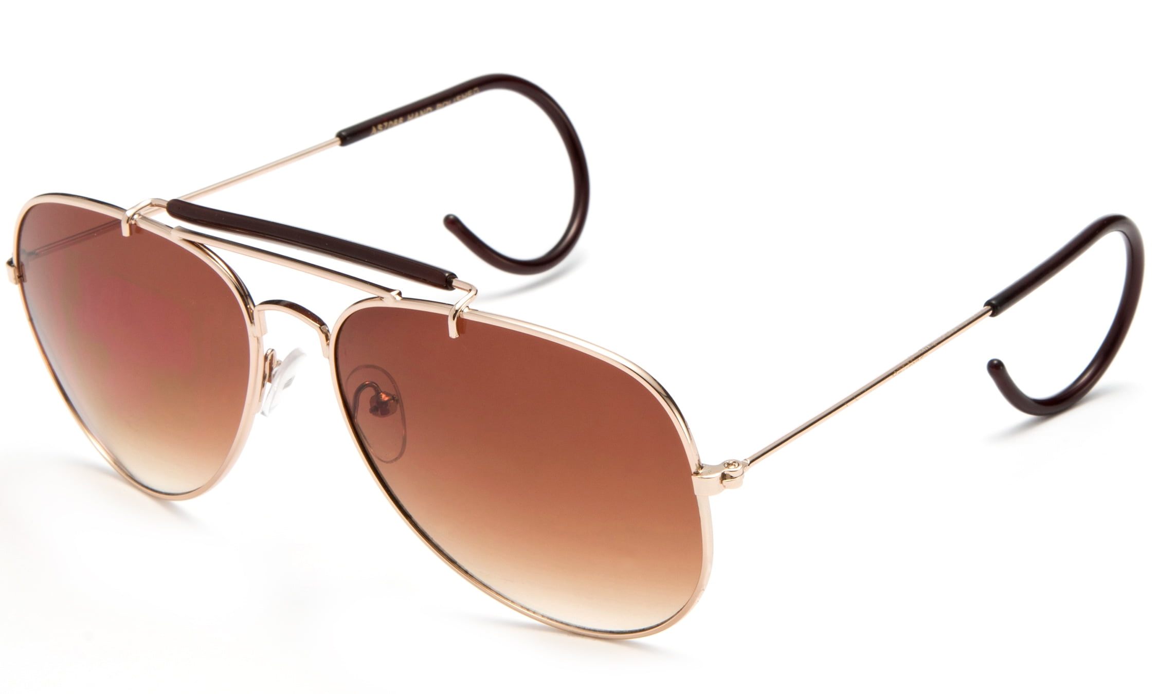 Timeless Classic Aviator Sunglasses with Brow Bar and Cable Wire Wrap
