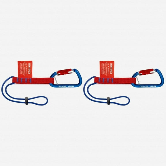 Knipex BK Tool Tethering 13" Adaptor Straps with Captive Eye Carabiner, 2 Pieces