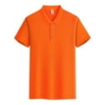 thumbnail image 6 of BXINGOHAI Men's Shirts Classic Short Sleeve Lightweight Button Cotton T-Shirt Casual Golf Tee Tops with Pocket Orange,S, 6 of 7
