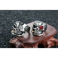 thumbnail image 2 of GKNET Mens Vintage Stainless Steel Gothic Skull Smoking Bullet Biker Ring, 2 of 6