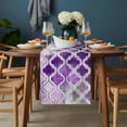 thumbnail image 2 of Purple Morocco Table Runner - 70 Inch Long, Kitchen Dining Table Runner Dresser Scarves, Rustic Country Smear Street Mottled Art Farmhouse Decor for Coffee Tables Wedding Party Banquet, 2 of 8