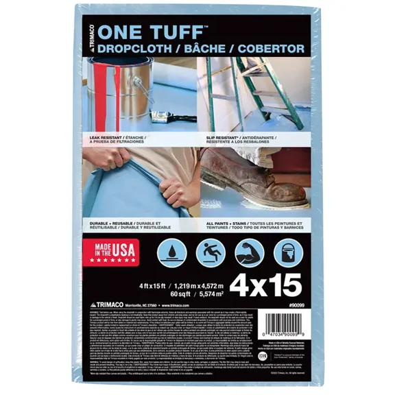 4' x 15' Trimaco 90099 One Tuff Professional Grade Dropcloth
