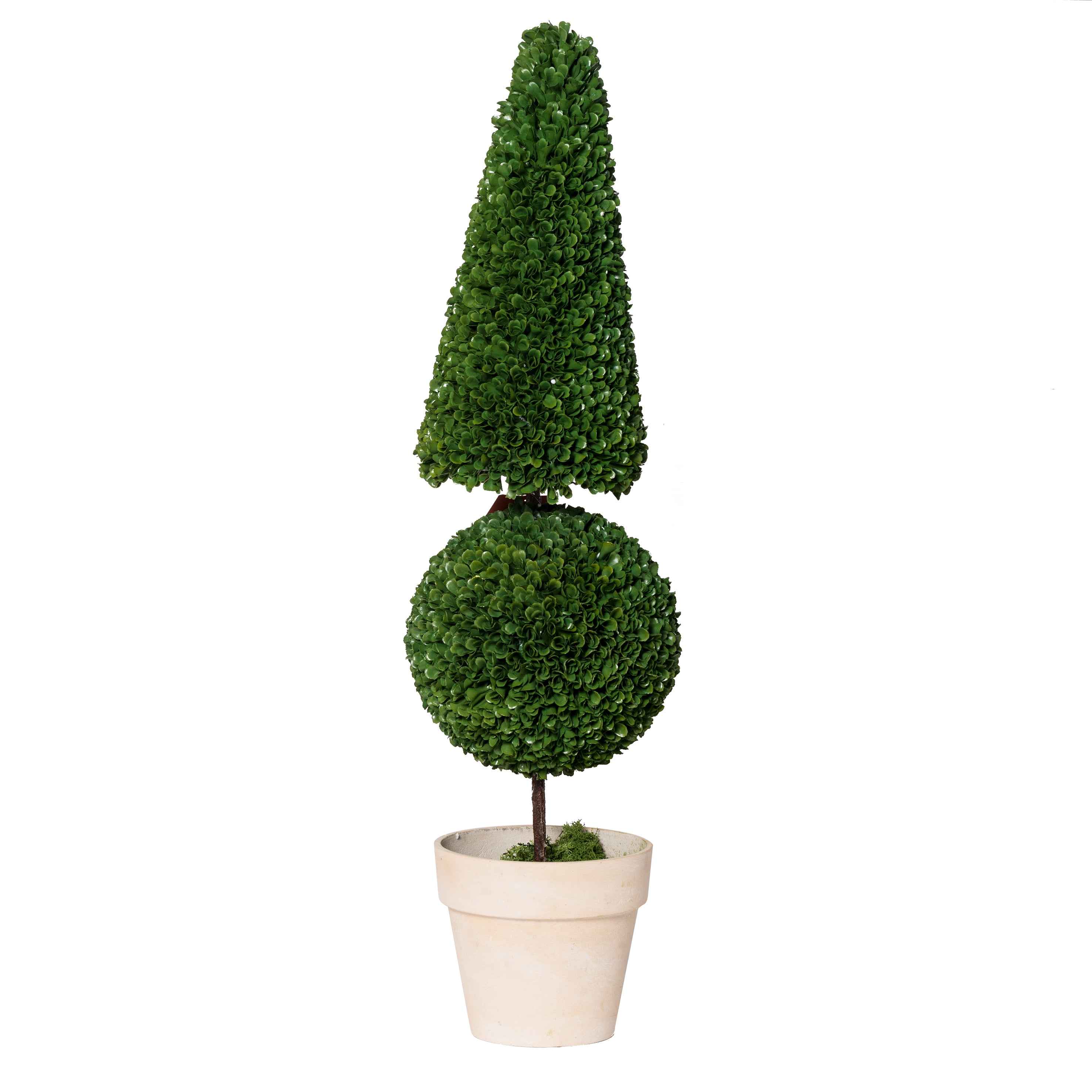 A&B Home Potted Cone & Ball Faux Boxwood Topiary, Large