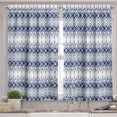 thumbnail image 2 of Ambesonne Ikat Valance & Curtain, Eastern Borders, 55"x30", Navy Blue and White, 2 of 7
