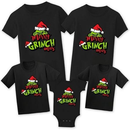 

Grinch Merry Christmas Graphic Print Family Christmas T Shirt Cartoon Tops Tees For The Family Women And Men Shirt Kids
