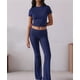 thumbnail image 4 of Pantalón de Traje de Corta Ajustado de Color Liso Azul Marino M, 4 of 9