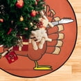 thumbnail image 5 of GZHJMY Thanksgiving Turkey Christmas Tree Mat, Round Christmas Tree Stand Mat Decoration for Holiday Party Home Christmas Day Ornaments Floor Door, 28.3", 5 of 6