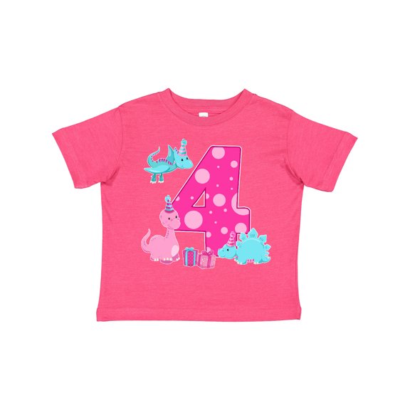 Inktastic Dinosaur Party-fourth Birthday Girls Toddler T-Shirt