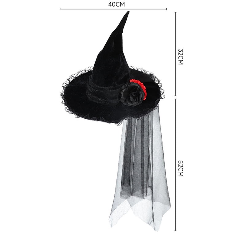 Halloween Witch Hat Mesh Lace Costume Accessory Suitable for Parties Amazon.com: Liobelon Halloween Witch Hat for Women Halloween  main image 2