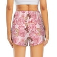 thumbnail image 4 of Xecao's Rose Flowers for a double-layer running short for women, perfect for gym, tennis, and more, featuring a convenient pocket., 4 of 9