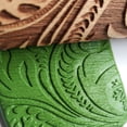 thumbnail image 4 of Oleegame 2PC Embossed Tool Wood Pin Rolling Rolling Carved Kitchen Christmas Engraved Pin Kitchen，Dining Bar Yellow, 4 of 4