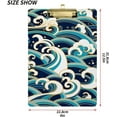 thumbnail image 2 of FMSHPON Blue Ocean Wave Vintage Ocean Clipboard Hardboard Wood Nursing Clip Board and Pull for Standard A4 Letter 13x9 inches, 2 of 7