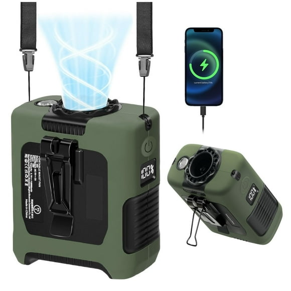 Ventilador portátil FANSYJKJ Wearable Personal 5 velocidades 55h 10000 mAh