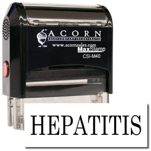 Large Self-Inking Hepatitis Stamp with Burgundy Ink