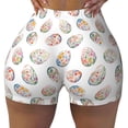 thumbnail image 2 of Sikiie Easter eggs with flowers Print Workout Shorts Women Scrunch Butt Gym Shorts Seamless High Waist Tummy Control Yoga Biker Athletic Shorts-Medium, 2 of 8