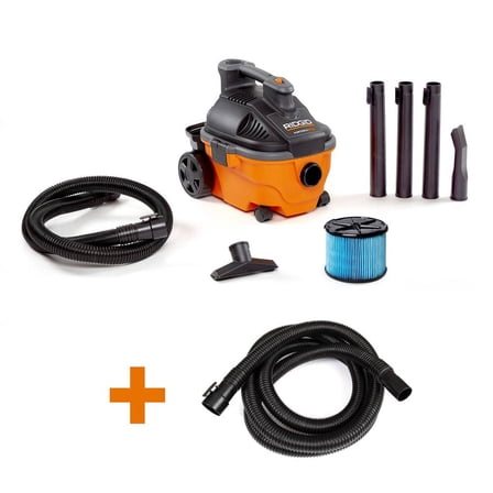 4 Gal. 5.0 Peak HP Portable Shop Vacuum Wet Dry Vac with Fine Dust Filter, 14 ft. Locking Hose and Accessories WD4070B