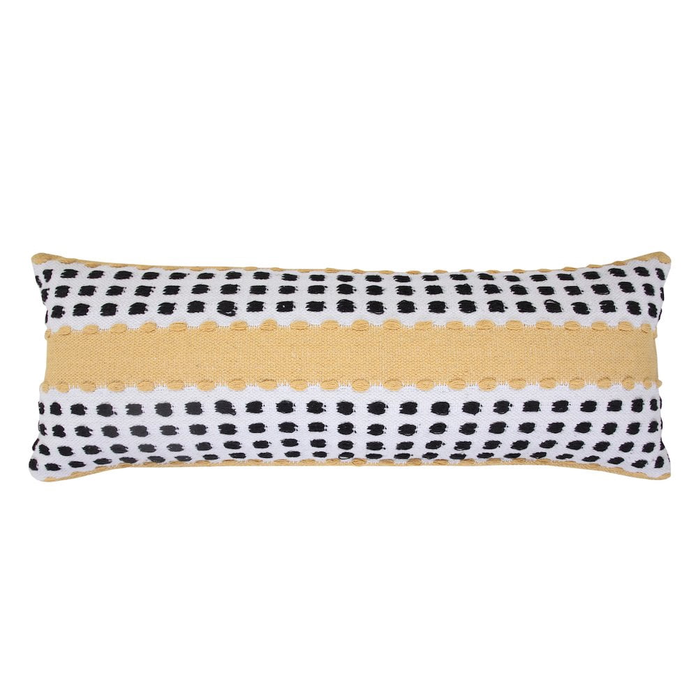 LR Home Metropolitan Woven Dash Grid Striped Lumbar Throw Pillow