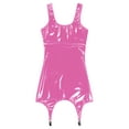 thumbnail image 5 of CHICTRY Womens Shiny Bodycon Tank Dress with Metal Clips for Stockings Carnival Nightclub Costume Hot Pink 4XL, 5 of 7
